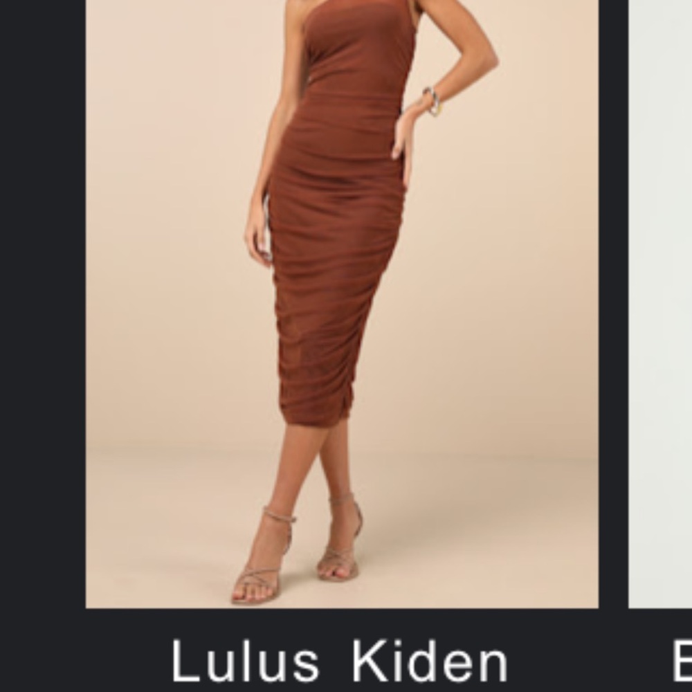 Lulu's One Shoulder Brown Dress